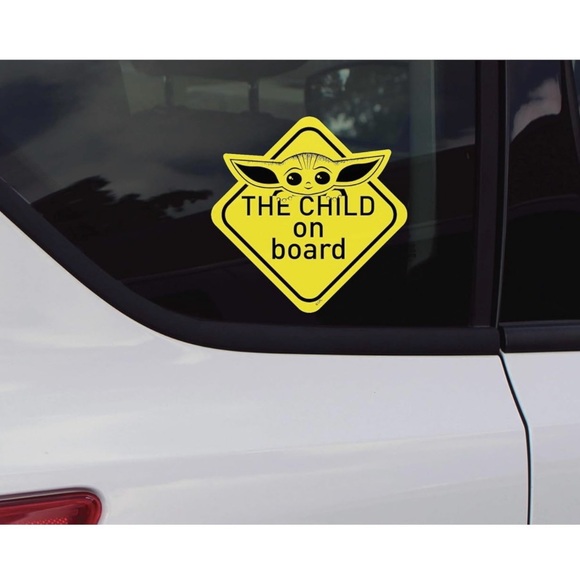 Chroma Graphics Mandalorian The Child On Board Vinyl Sticker Decal New Star Wars - Picture 3 of 3